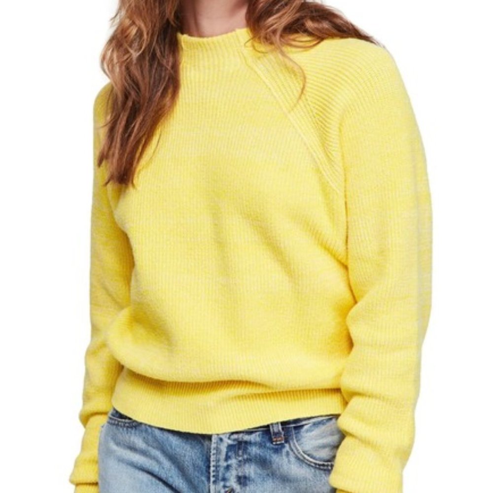 NWT Free People Too Good Pullover Sweater Lemon